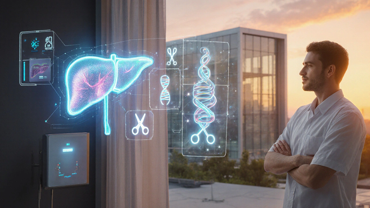 Future hemophilia treatments illustrated with CRISPR, RNAi and antibodies.