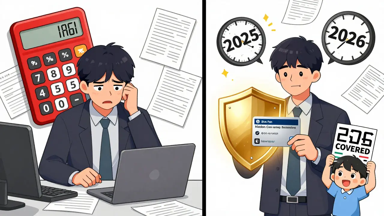 Self-employed person transformed from stress to relief as their Silver plan becomes Gold-tier with hidden cost savings.